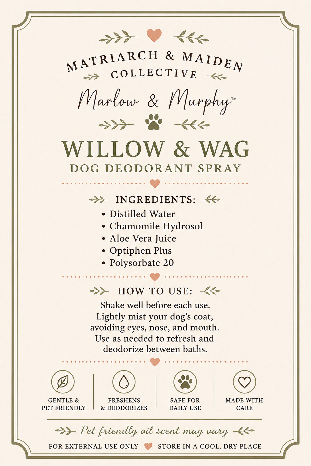 Marlow & Murphy                                 Willow & Wag Dog Deodorizer Spray